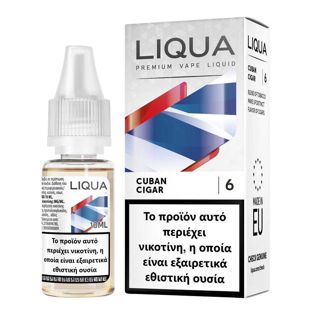 Liqua Cuban Cigar Tobacco 6mg 10ml Υγρό Αναπλήρωσης