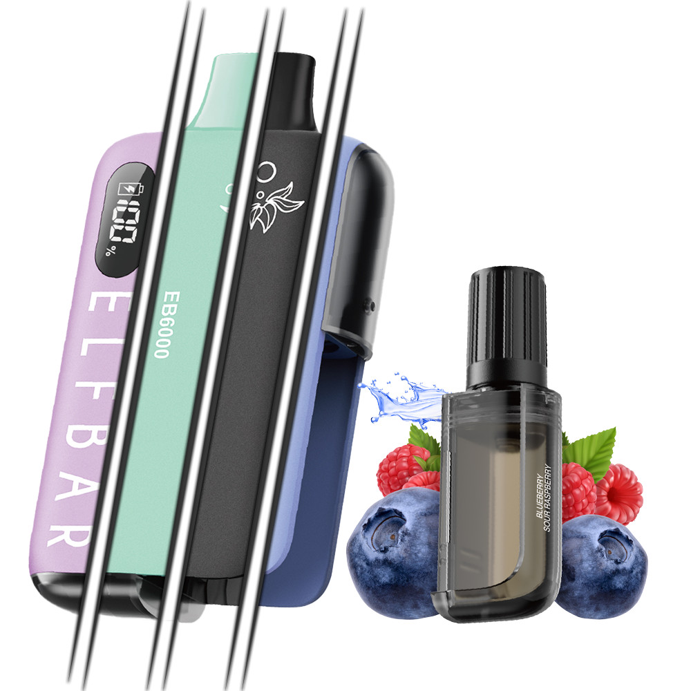 Elf Bar 6000 20mg 10ml Blueberry Sour Raspberry Kit