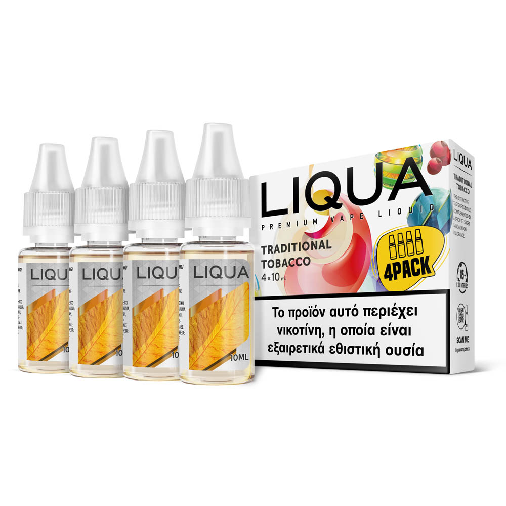 Liqua Traditional Tobacco 12mg 4x10ml Υγρό Αναπλήρωσης